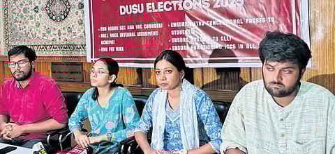 The two left-wing student organisations announced that AISA will field candidates for the posts of President and Joint Secretary, while SFI will contest for Vice President and Secretary.