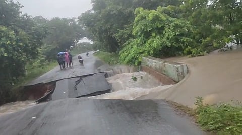 Kamareddy in Telangana borne the brunt of heavy rain since last night.
