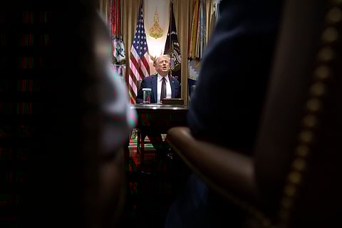 President Donald Trump speaks during a cabinet meeting at the White House, Tuesday, Aug. 26, 2025, in Washington.