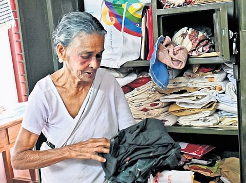 Padmavathi Amma holds on to her son’s clothes