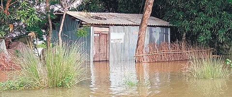 An inundated house in Uluda area of Bhograi block in Balasore district | Express