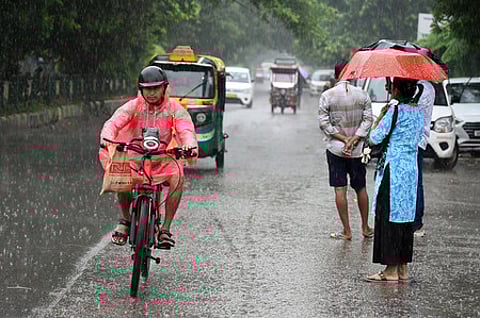 The Met has forecast generally cloudy skies and intermittent rainfall across the city. One or two spells of very light to light rain and thundershowers are expected, with the possibility of moderate rain at several places and heavy rain at isolated locations.