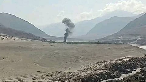 A helicopter crashed in the Chilas area of Diamer district, killing two pilots and three technical staff.