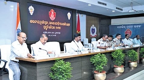 Police commissioner S Dev Datta Singh addressing the preparatory meeting