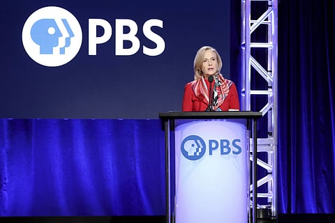 Paula Kerger, President and CEO at PBS, speaks at the executive session during the PBS Winter 2020 TCA Press Tour at The Langham Huntington, Pasadena, January 10, 2020, in Pasadena, Calif.