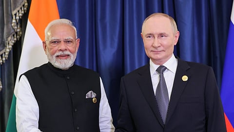PM Modi with Russian President Vladimir Putin