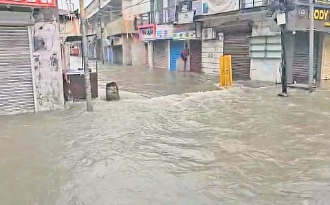 A flooded locality in Balasore town