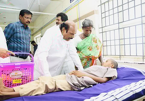 Minister for Public Works, Highways and Ports E V Velu said that four children were currently receiving treatment at the hospital while 14 others had been treated and sent home.