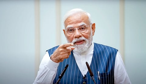n this screengrab from a video posted on Sept. 4, 2025, Prime Minister Narendra Modi addresses the gathering during a meeting with National Awardee Teachers at his official residence, in New Delhi.
