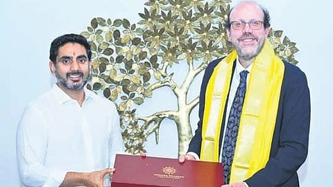 Nobel Prize-winning economist and University of Chicago Professor Michael Kremer met HRD and IT Minister Nara Lokesh on Wednesday.