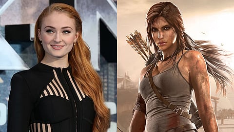 (L) Sophie Turner; (R) Lara Croft