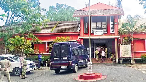 Key complainant in the Dharmasthala case being taken to a court in Belthangady, Dakshina Kannada, on Saturday.