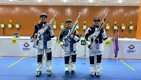 Rifle shooter Mehuli Ghosh (centre) | File Photo