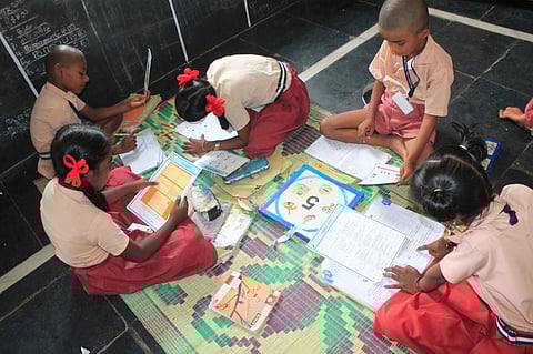 Students in Tamil Nadu engaging in simplified activity-based learning