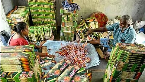 Fire cracker manufacturing and packaging unit.