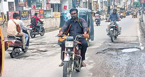 Recent rains have severely damaged several roads within the Greater Warangal Municipal Corporation (GWMC) limits.