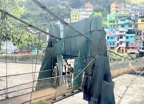 Security beefed up at the bridge between Nepal and India in Dharchula, Uttarakhand,
amid growing unrest in Nepal.