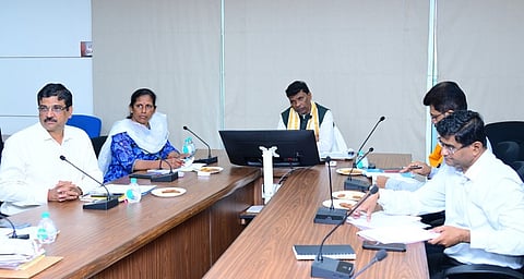 Labour and ESI Minister Ganeshram Singhkhuntia at the virtual meeting on Friday