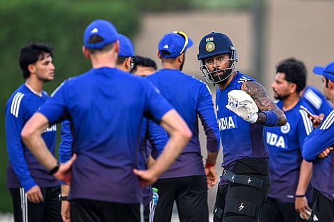 Indian players during a training session in Dubai