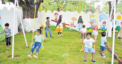 The newly opened creche for police personnel in Nalgonda .