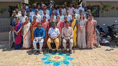 Teachers of Government Higher Secondary School, Anchetti in Krishnagiri district.