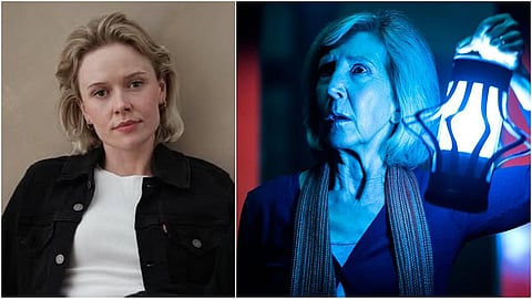 Amelia Eve (L) and Lin Shaye in Insidious (R)