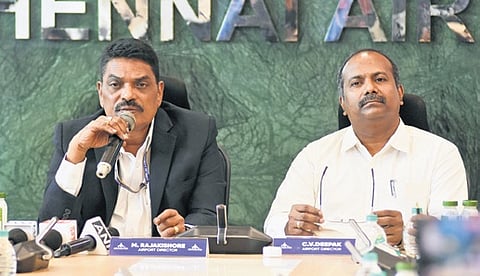 Raja Kishore and CV Deepak addressing the press on Tuesday