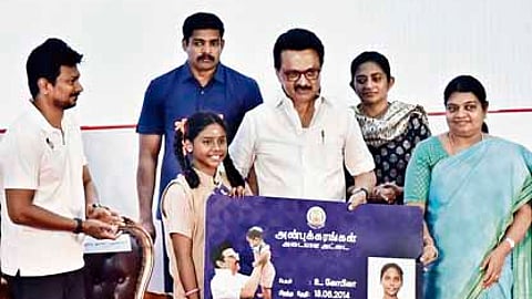 Chief Minister MK Stalin launches Anbu Karangal scheme, which provides financial support to orphans, at a function in Chennai on Monday