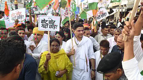 Congress leader Sachin Pilot addressed the public rally and started the campaign.