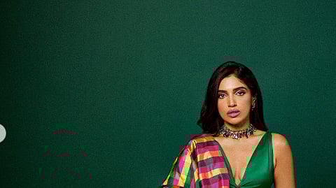 Actor Bhumi Pednekar wearing Raw Mango’s Madras checked saree