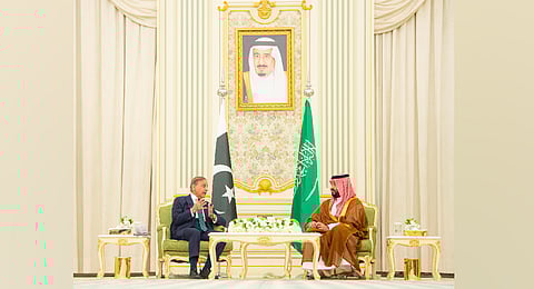 The "Strategic Mutual Defence Agreement" was signed by Saudi Arabia's Crown Prince Mohammed bin Salman Abdulaziz Al Saud and Pakistan Prime Minister Shehbaz Sharif.