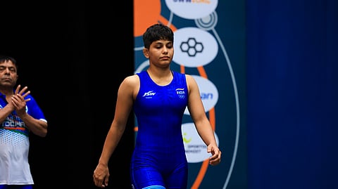 Antim Panghal defeated Emma Jonna Denise Malmgren of Sweden 9-1 to pocket the medal on Thursday