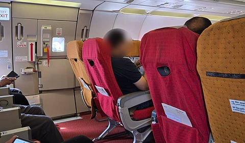 Air India flight AI 278 interiors where a passenger in inebriated condition misbehaved with a female passenger and crew members on Wednesday.