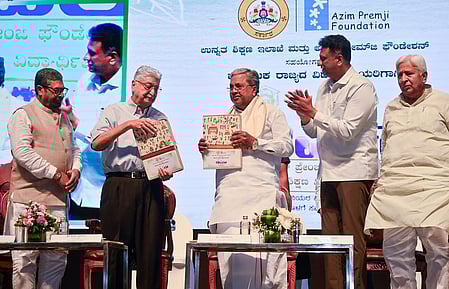 Chief Minister Siddaramiah and former wipro chairman Azim Premji during the launch of the Deepika scholarship in September 2025.