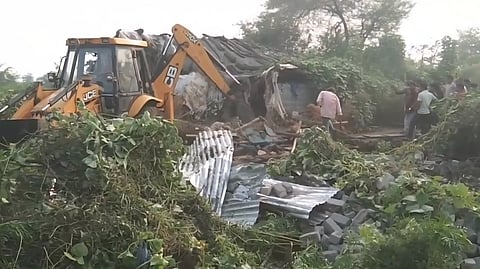 The family's house was allegedly demolished following directives from the Sarpanch.