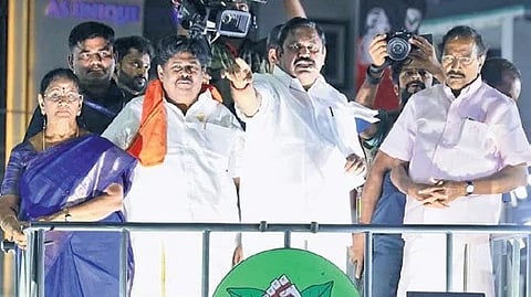 AIADMK general secretary Edappadi K Palaniswami addressing a gathering in Namakkal on Friday.