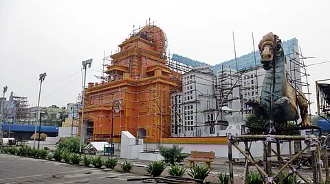 Saheed Nagar Durga Puja mandap pandal.