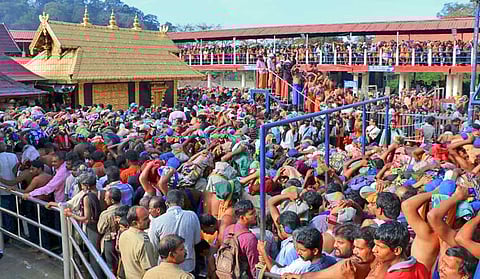 Peak season footfall at the Sabarimala temple