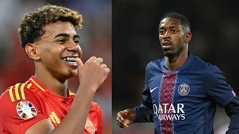 The Ballon d’Or gala will see PSG star Ousmane Dembele (R) and Barcelona prodigy Lamine Yamal (L) among the leading contenders.