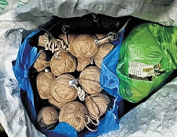 Live bombs seized from the illegal cracker-making unit in Kendrapara