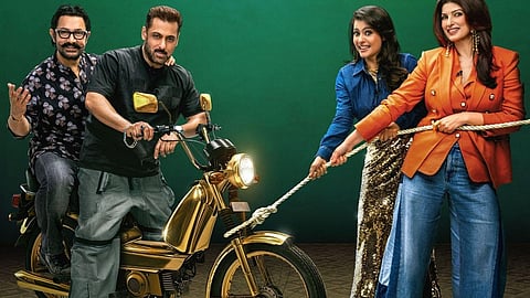 Salman Khan, Aamir Khan, Kajol and Twinkle Khanna in the poster