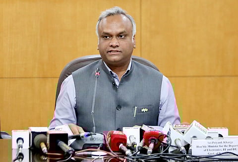 Rural Development and Panchayat Raj and Information and Biotechnology Minister Priyank Kharge unveiled the Local Economic Acceleration Programme (LEAP) from the Department of Electronics, Information Technology and Biotechnology, Government of Karnataka during the press conference at Vidhana Soudha, in Bengaluru on Monday