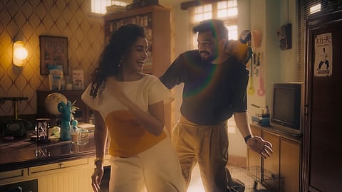 Anupama Parameswaran (L) and Sharafudheen (R) in The Pet Detective