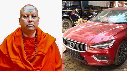 Police recovered a Volvo with a forged number plate from the basement of Sri Sharada Institute of Indian Management in New Delhi.