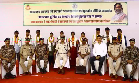 Ten Maoists, including four women, surrender in Jharkhand’s Chaibasa after being impressed by state’s surrender policy