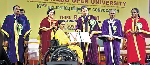 Governor of Tamil Nadu and Chancellor of Tamil Nadu Open University, R. N. Ravi, presided over the 16th Convocation of Tamil Nadu Open University held at the Convocation Hall in Saidapet, Chennai, on Thursday.