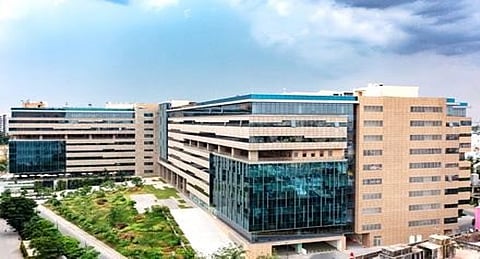 The campus is a LEED Platinum-rated, fully leased development that houses global capability centres and leading tech firms.