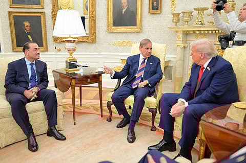 US President Donald Trump met with Pakistani Prime Minister Shehbaz Sharif and Army Chief Asim Munir at the White House.