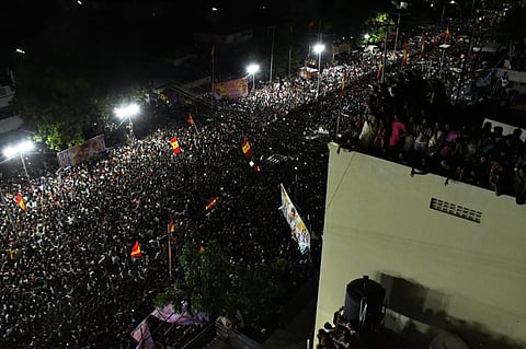 The crowd at Vijay's rally in Karur.