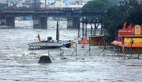 Floodwater entered the terminal, submerging large sections of the premises and forcing passengers to evacuate.